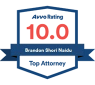 Avvo Rating | 10.0 | Brandon Shori Naidu | Top Attorney